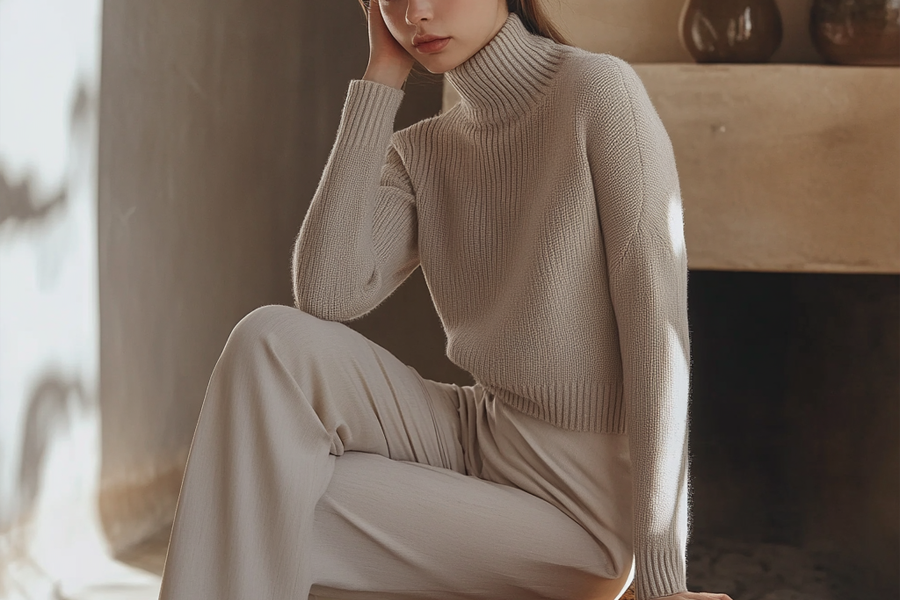 Cozy Knit Turtleneck Sweater for Women